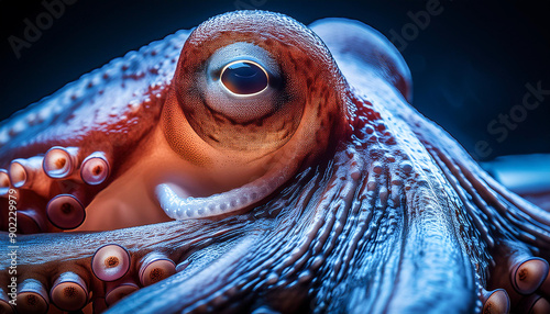 close up of a octopus eye