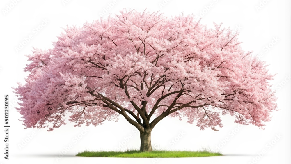 Obraz premium A Single Cherry Blossom Tree in Full Bloom