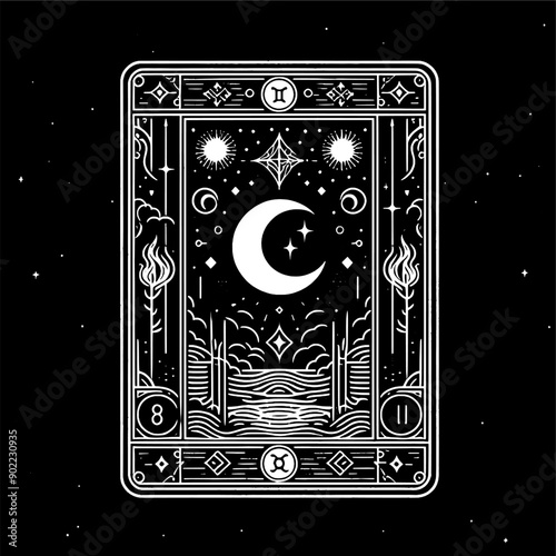 geometric ornamental tarot card design