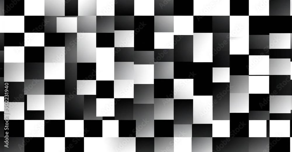 Fototapeta premium black and white checkered background