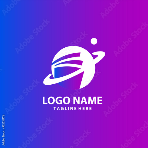 planet book logo design vector