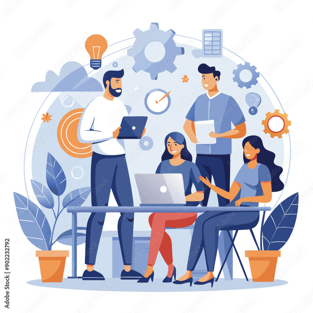 Colleagues working together on project Colleagues working together on project