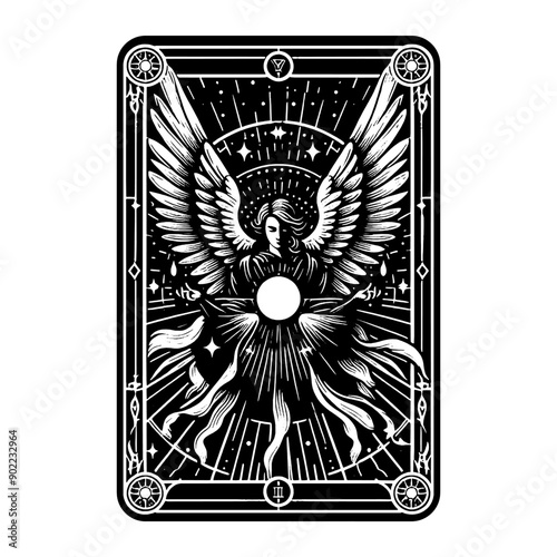 angel with wing tarot design