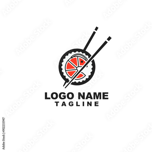 shrimp sushime logo design vector