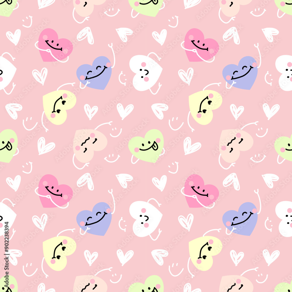 seamless pattern with hand drawn heart. Background for textile, wrapping paper, fashion, illustration. seamless pattern with hand drawn heart. Background for textile, wrapping paper, fashion, illustration.