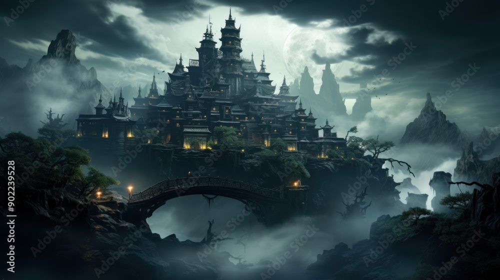 A mysterious island shrouded in mist and magic A mysterious island shrouded in mist and magic
