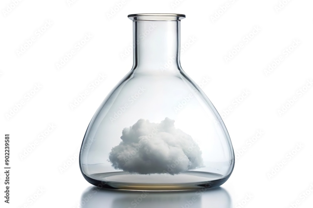 cloud inside lab flask. Weather control experiment cloud inside lab flask. Weather control experiment