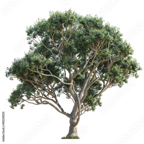 Highly detailed 3D illustration of Elaeocarpus eumundi tree isolated on a white background. photo