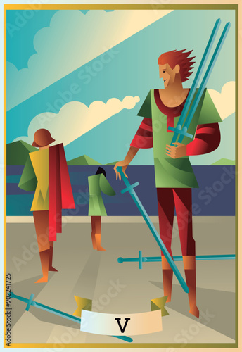 five of swords minor arcana tarot card