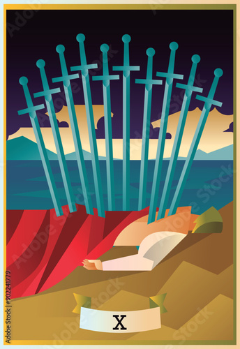 ten of swords minor arcana tarot card
