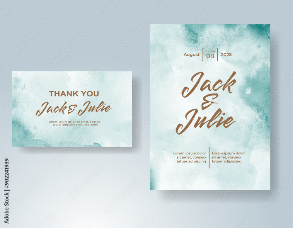 Wedding invitation with abstract watercolor background Wedding invitation with abstract watercolor background