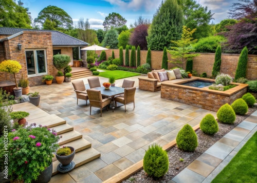 Hard landscaping, new luxury patio and garden