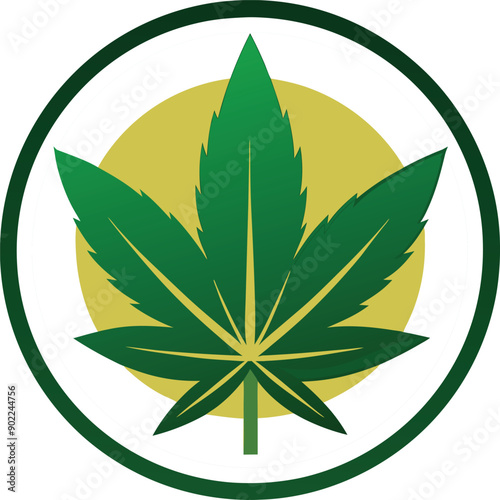 Cannabis Marijuana Leaf Medical Logo Icon