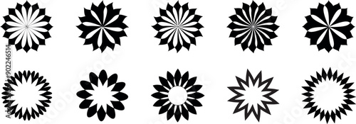 Flower icon set.