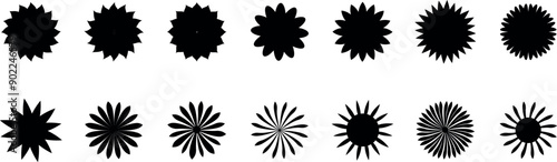 Flower icon set. Vector illustration.