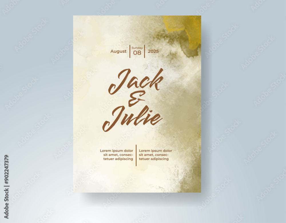 Wedding invitation with abstract watercolor background Wedding invitation with abstract watercolor background