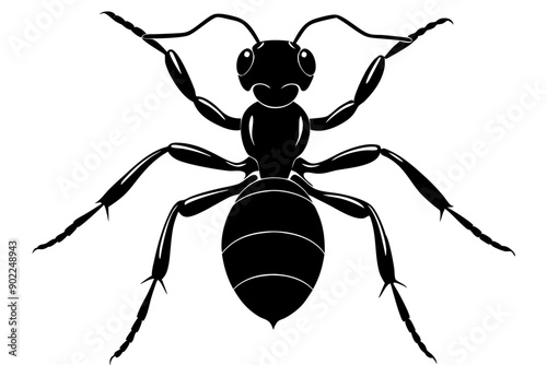 Ant silhouette, ant icon, Vector Illustration