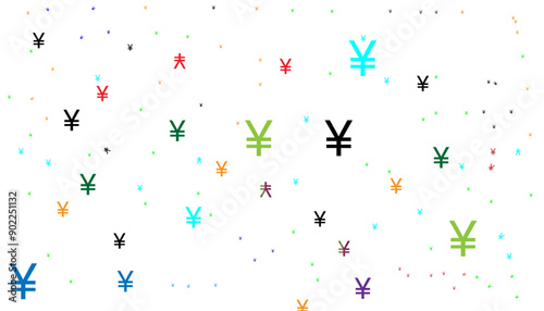 Yen symbols of different sizes and opacity seamless background pattern vector illustration.