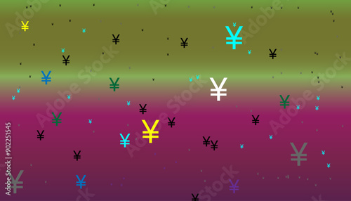 Yen symbols of different sizes and opacity seamless background pattern vector illustration.