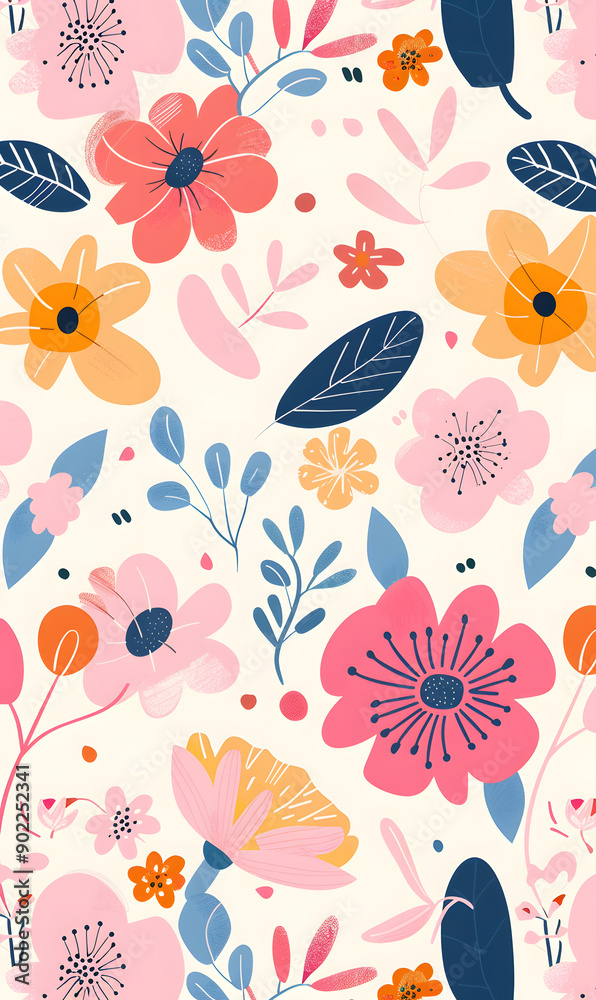 2D flower and leaf cards in various styles 2D flower and leaf cards in various styles