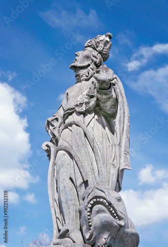 The Prophet Jonah Statue. The Biblical Prophets were made in XVII Century by Aleijadinho, at Basilica Bom Jesus do Matosinho. Humanity Heritage by UNO. Congonhas do Campo, MG,Brazil. 2020 photo