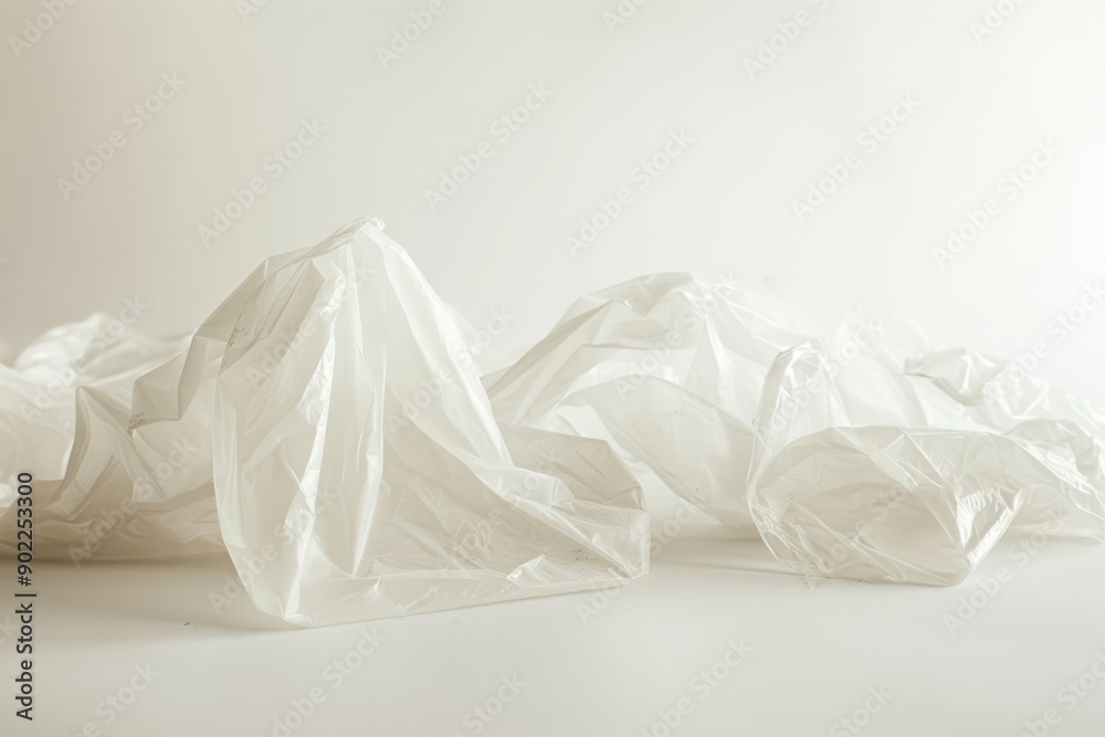 Ethereal plastic bags dancing gracefully in the air Ethereal plastic bags dancing gracefully in the air
