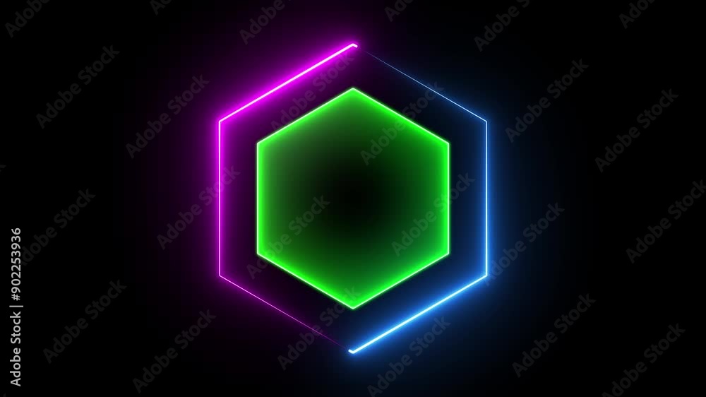 Abstract neon shine polygon icon animation.A polygon icon consists of a closed geometric shape with multiple straight sides and angles. Abstract neon shine polygon icon animation.A polygon icon consists of a closed geometric shape with multiple straight sides and angles.