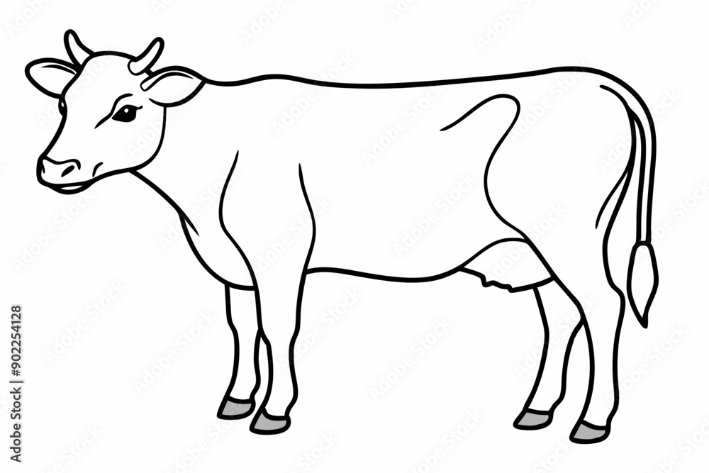 Fototapeta premium cow line art vector illustration 