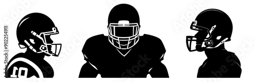 American football  profile silhouette