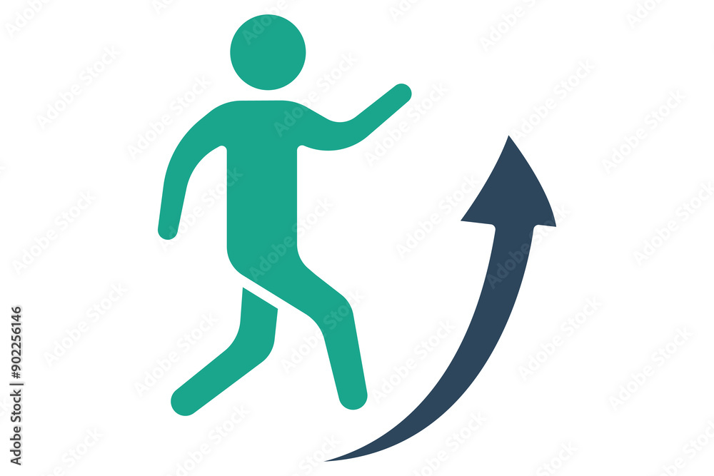 Career icon. people with arrow. icon related to advance . solid icon style. business elements vector illustration Career icon. people with arrow. icon related to advance . solid icon style. business elements vector illustration