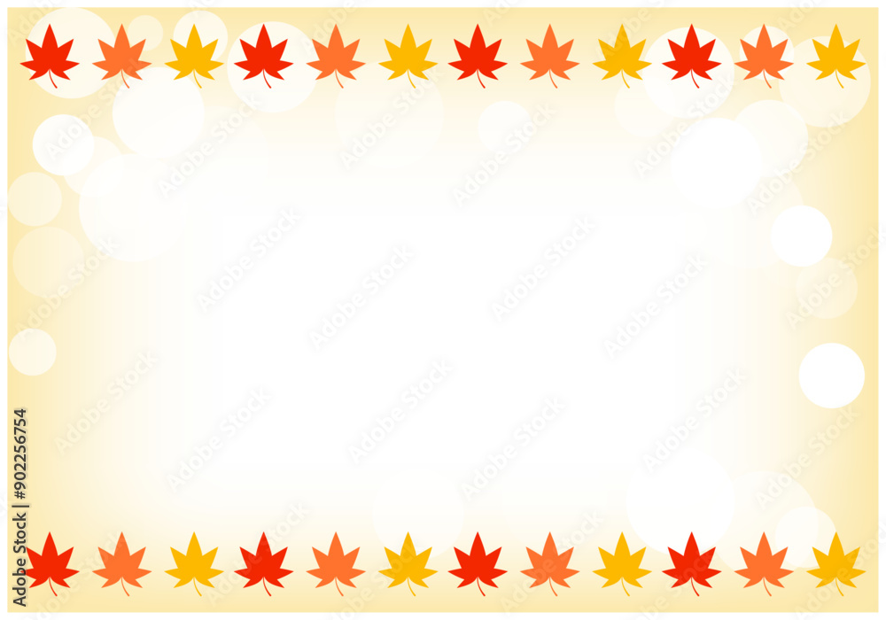 紅葉が美しいもみじフレーム背景13グラデ 紅葉が美しいもみじフレーム背景13グラデ