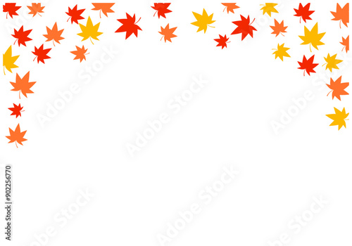 紅葉が美しいもみじフレーム背景14