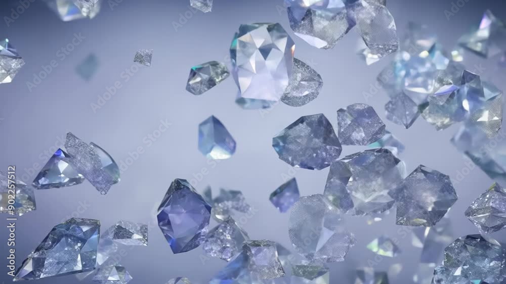 Shimmering Crystals Dance in Ethereal Light Over a Dreamy Background. Generative AI