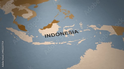 Old Paper Map of Indonesia