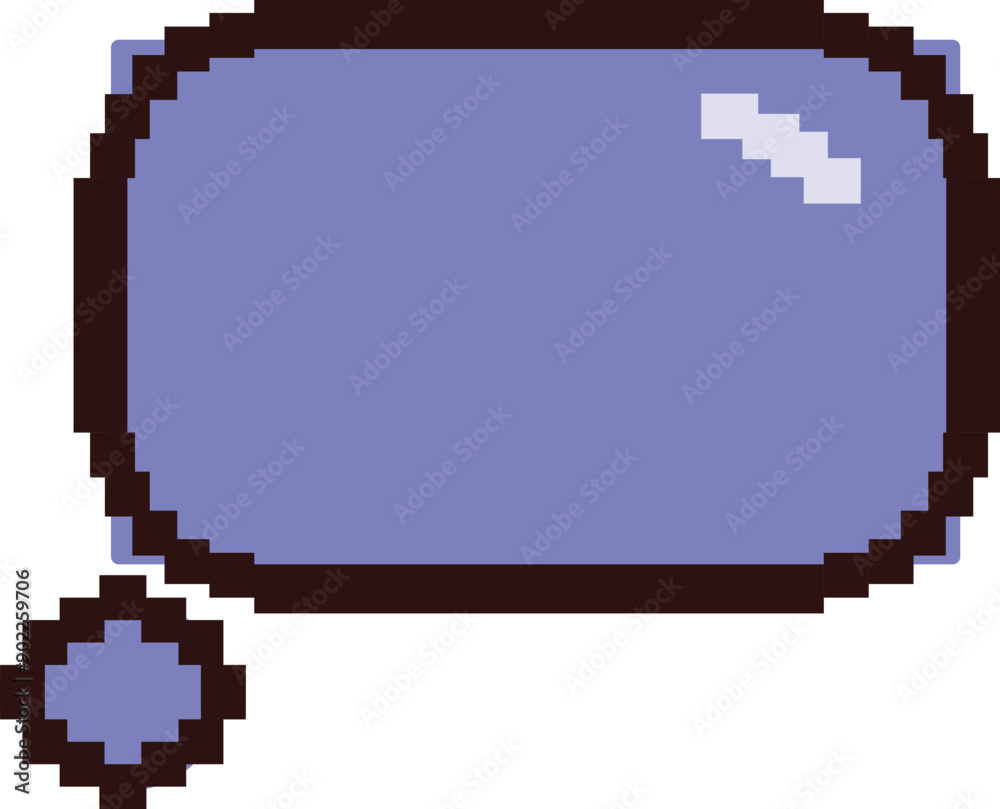 Pixelated speech bubble is floating, suggesting chatting or messaging Pixelated speech bubble is floating, suggesting chatting or messaging