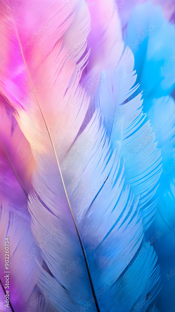 Fototapeta premium Digital technology color gradient feather abstract graphic poster background