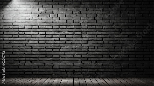 grey brick wall with grungy texture and spotlight for background