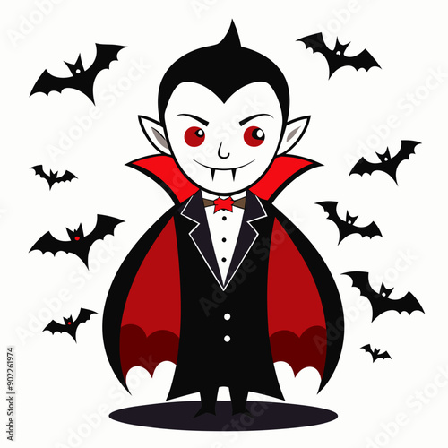 Vampire  Color Vector illustration
