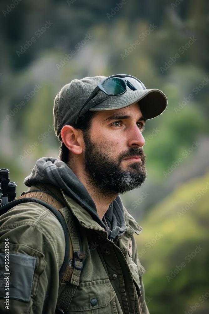 Portrait of a wildlife biologist tracking animals in their natural habitat , Generative AI Portrait of a wildlife biologist tracking animals in their natural habitat , Generative AI