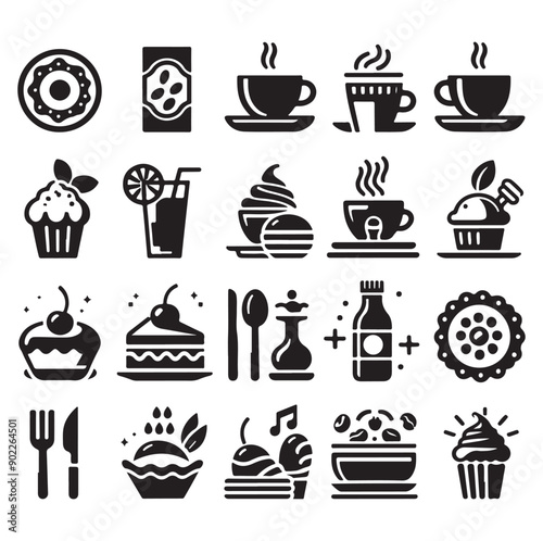 Set of Cafe icons restaurant icon food and drink icon vector