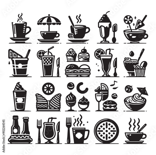 Set of Cafe icons restaurant icon food and drink icon vector