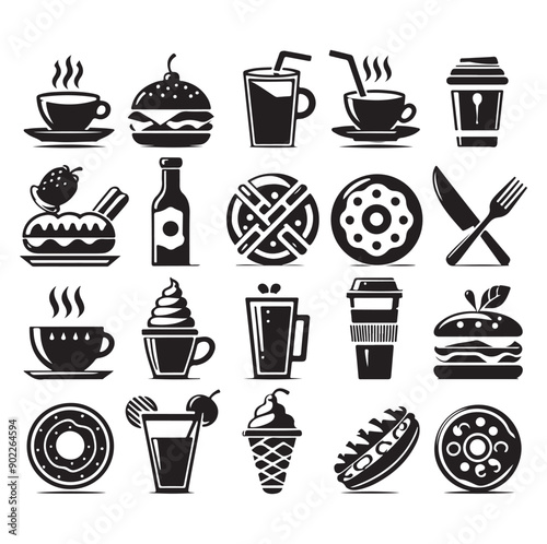 Set of Cafe icons restaurant icon food and drink icon vector