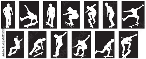 skateboarder silhouette skateboarding 