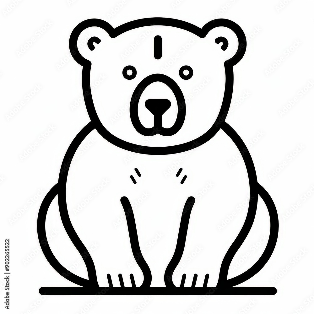 bear icon - simple black line art illustration bear icon - simple black line art illustration