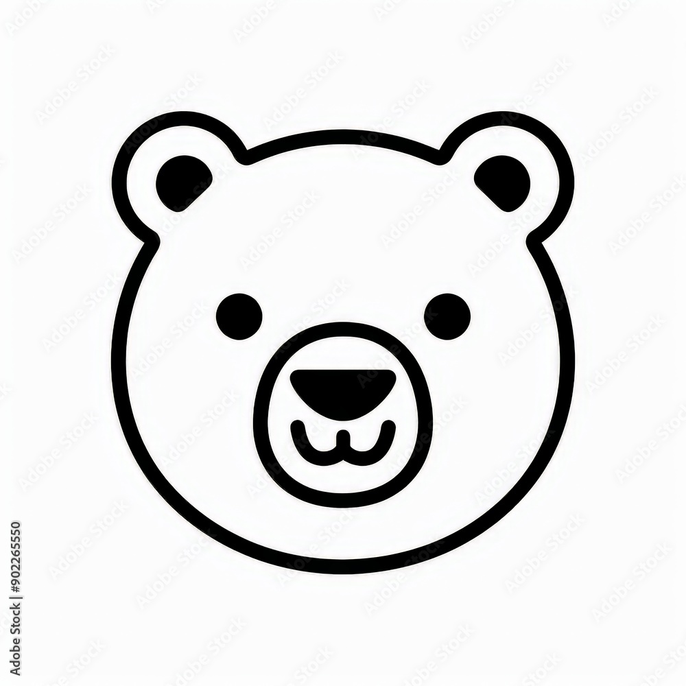 bear icon - simple black line art illustration bear icon - simple black line art illustration