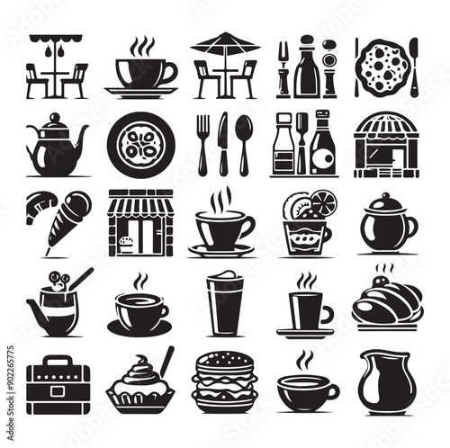 Set of Cafe icons restaurant icon food and drink icon vector