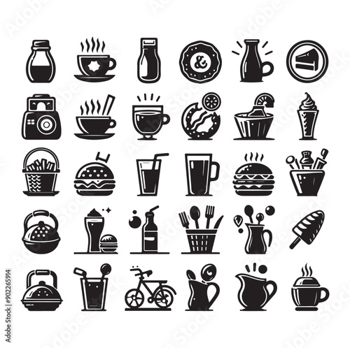 Set of Cafe icons restaurant icon food and drink icon vector