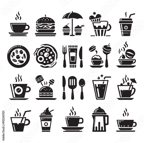 Set of Cafe icons restaurant icon food and drink icon vector