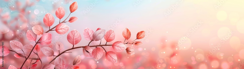 Delicate Pink Leaves with Bokeh Background Delicate Pink Leaves with Bokeh Background