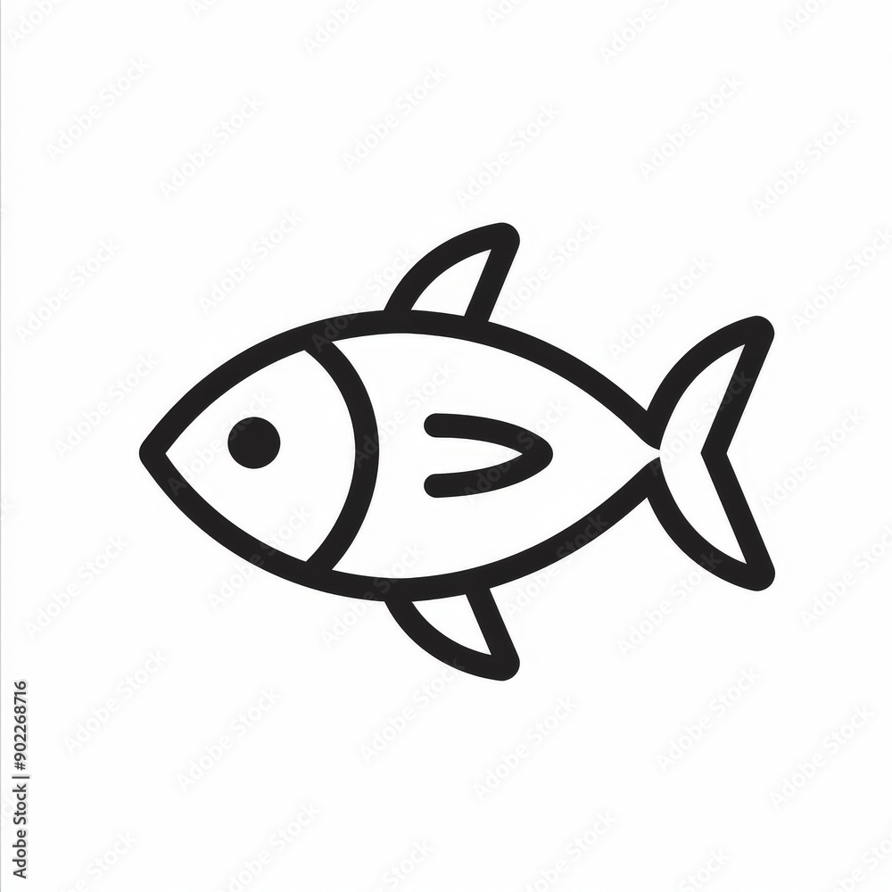 fish icon - simple black line art illustration
fish icon - simple black line art illustration